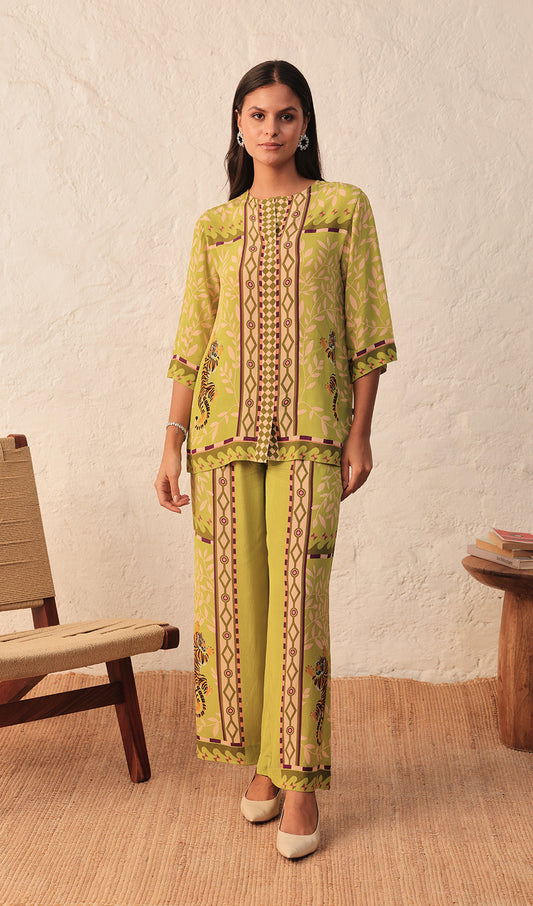 Gardenia Grace Lime Green Co-ord Set