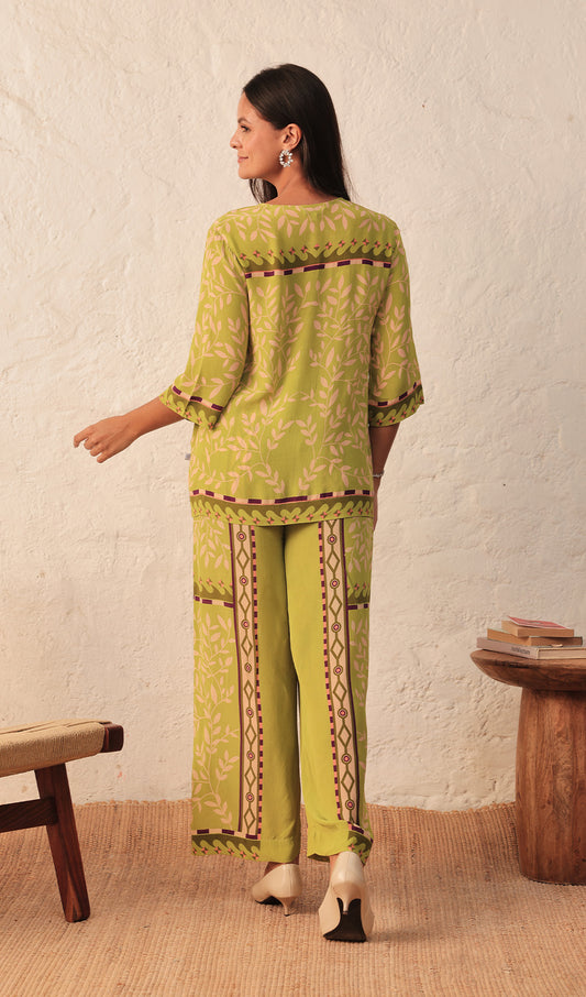 Gardenia Grace Lime Green Co-ord Set