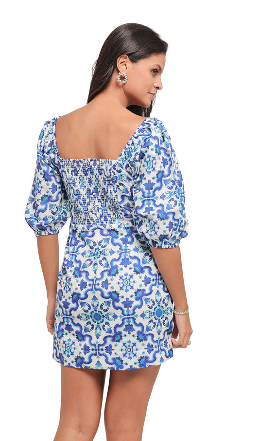 Marble Mosaic Short Dress