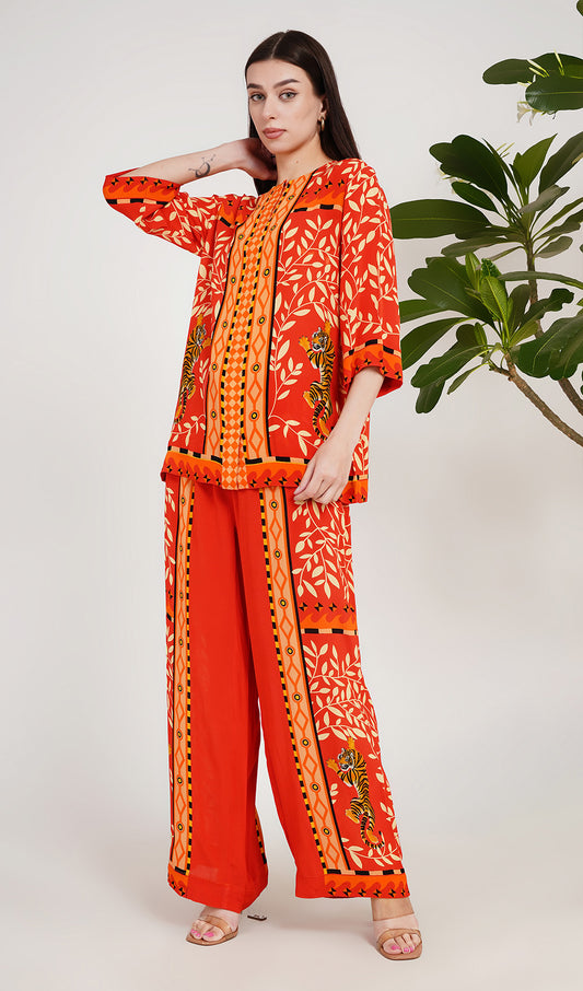 Gardenia Grace Orange Co-ord Set