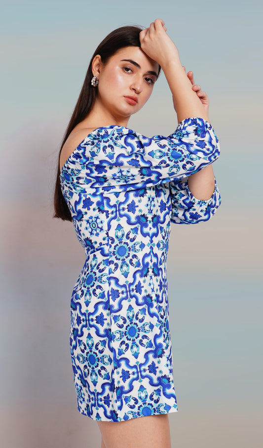 Marble Mosaic Short Dress