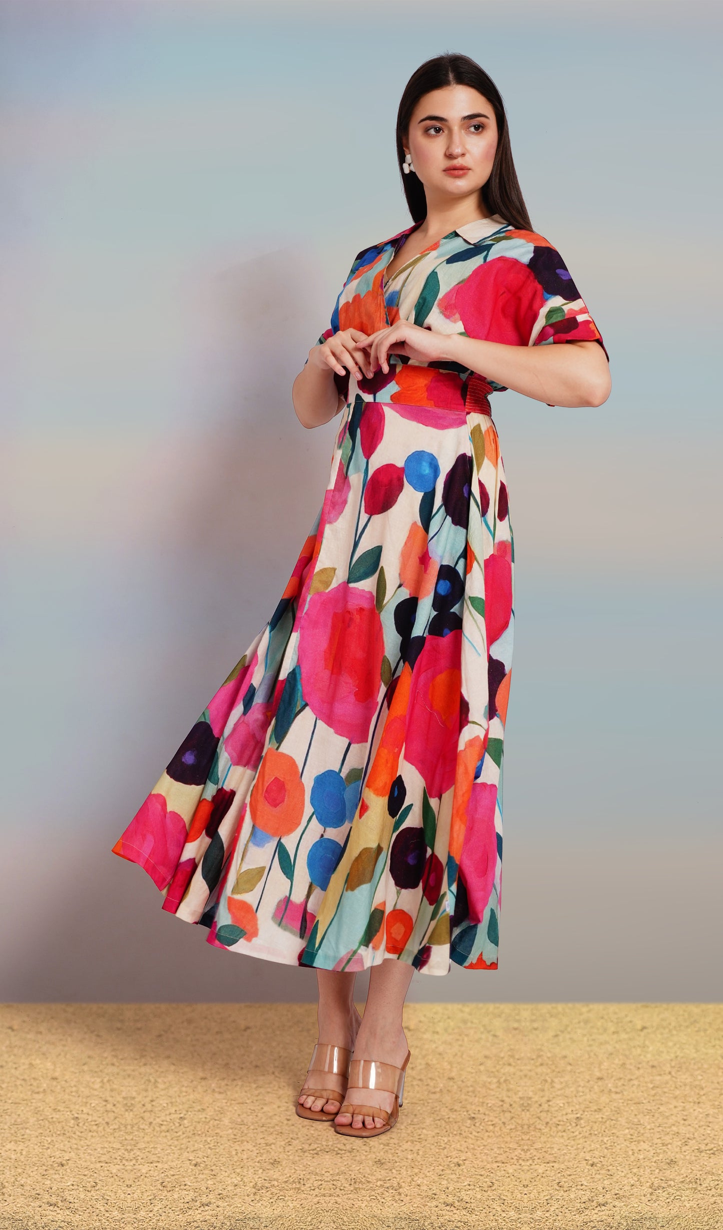 Garden Whril Midi Dress