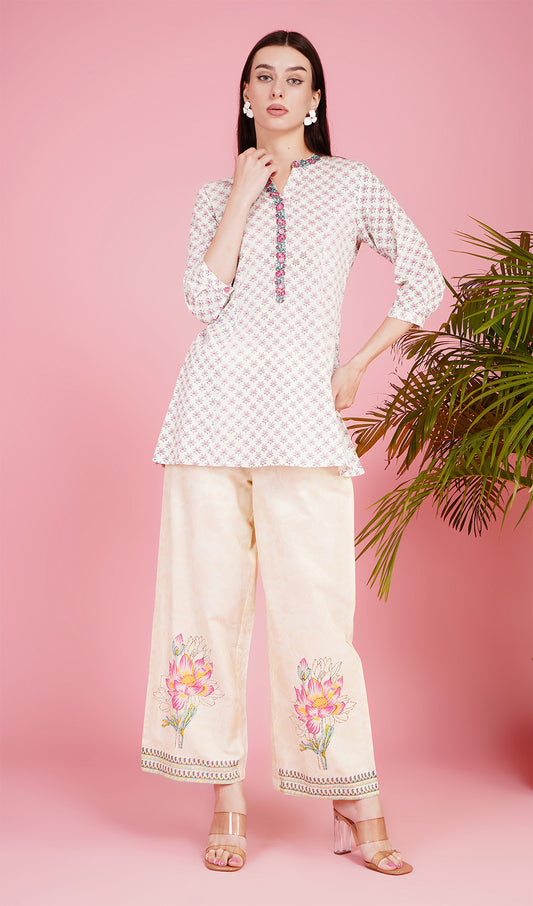 Lotus Light Ivory Kurta Set