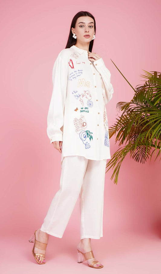 Cypress Charm Off-white Co-ord Set