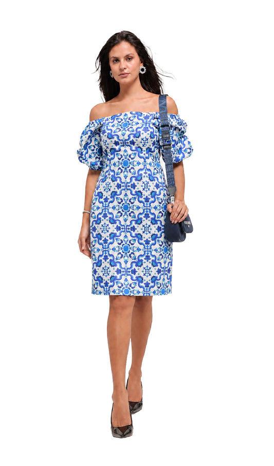 Marble Mosaic Midi Dress
