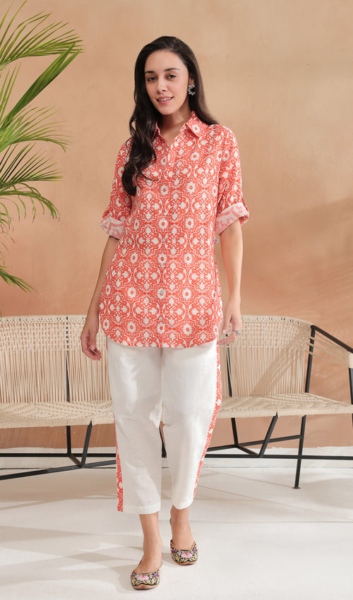 Dahlia Delight Orange Co-ord Set