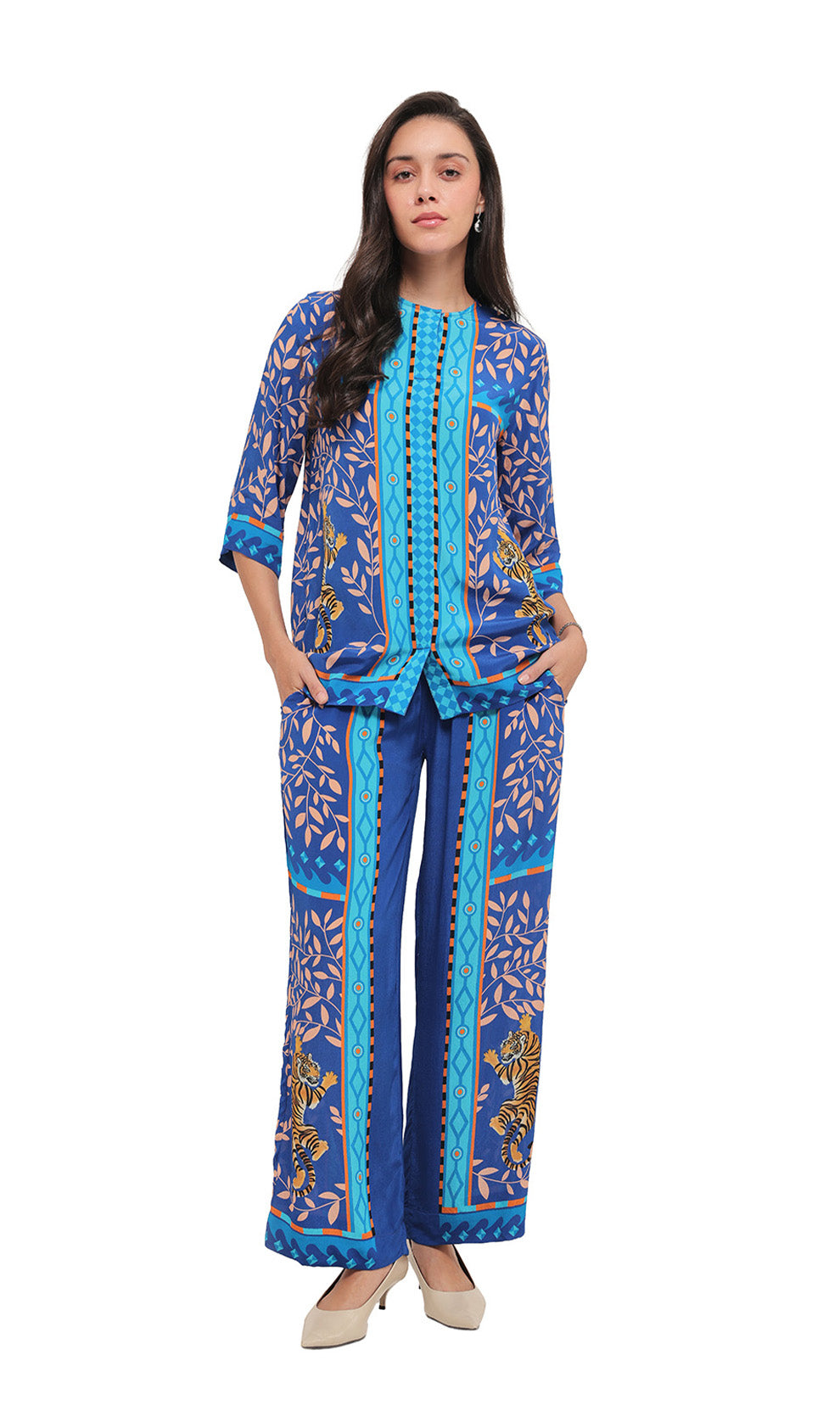 Gardenia Grace Blue Co-ord Set