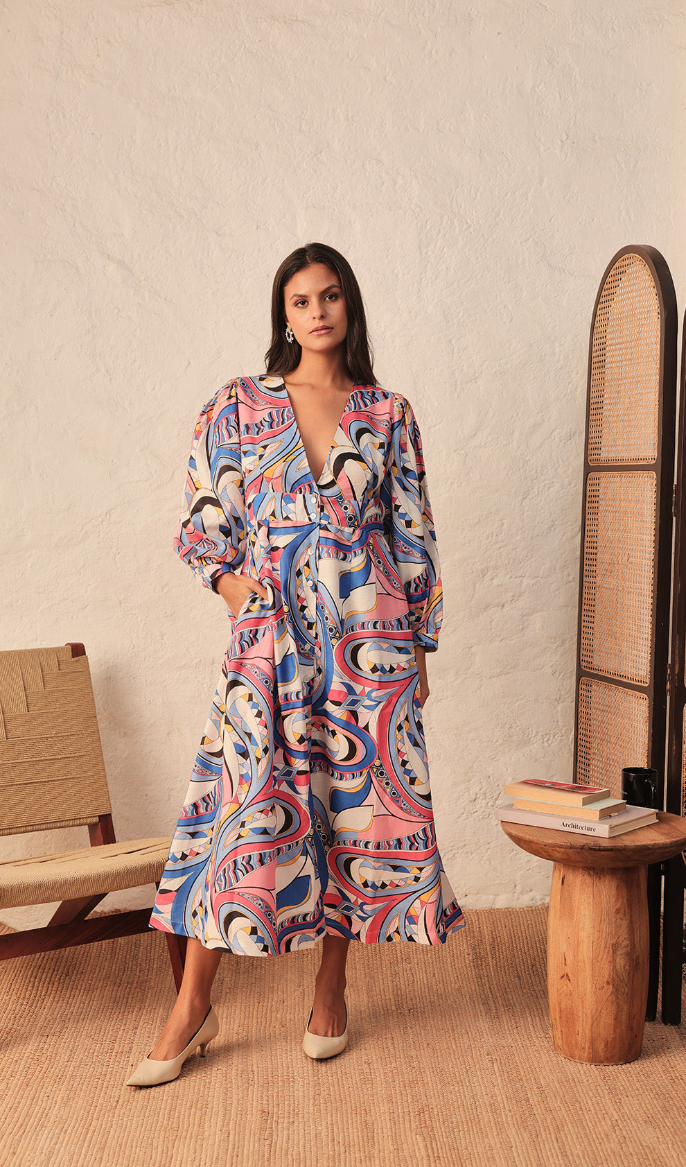 Cheerful Bouquet Midi Dress