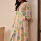 Colourful Petals Bora  Midi Dress