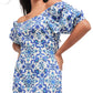 Marble Mosaic Short Dress