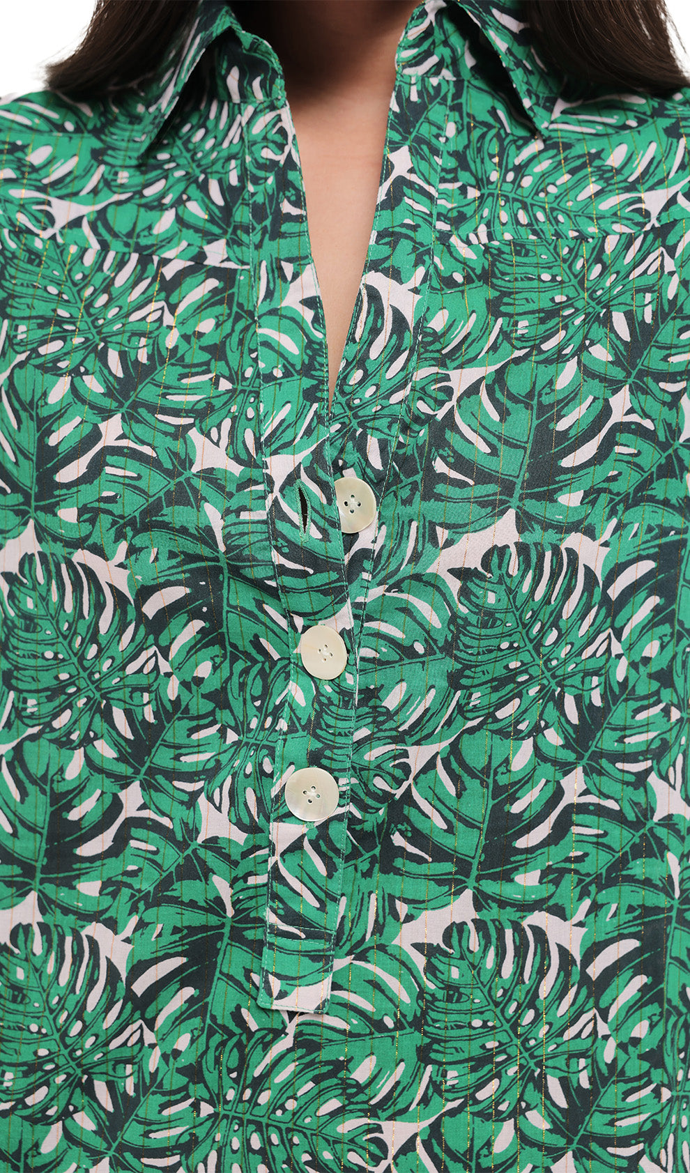 Golden Leaves Shirt Dress