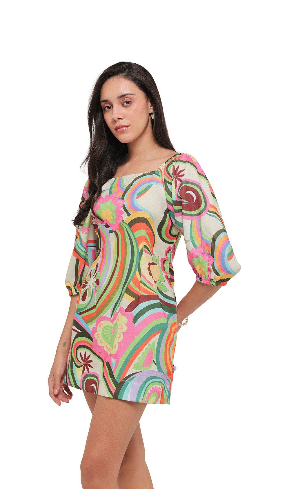Swirl Lagoon Short Dress