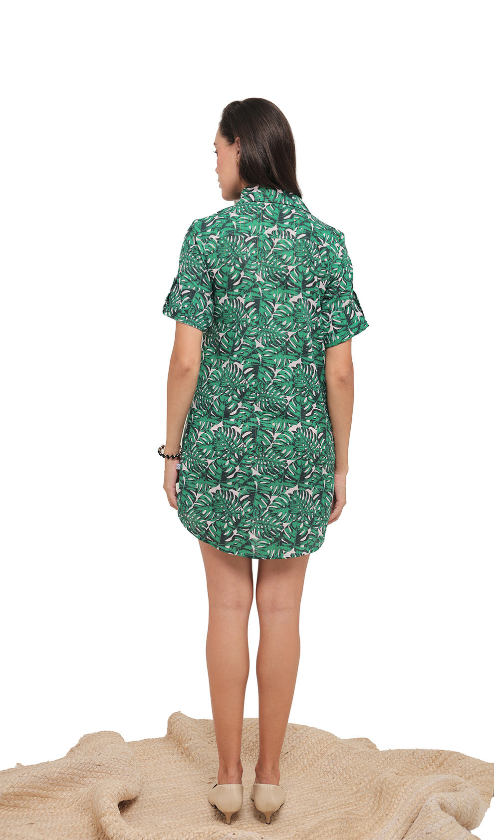 Golden Leaves Shirt Dress