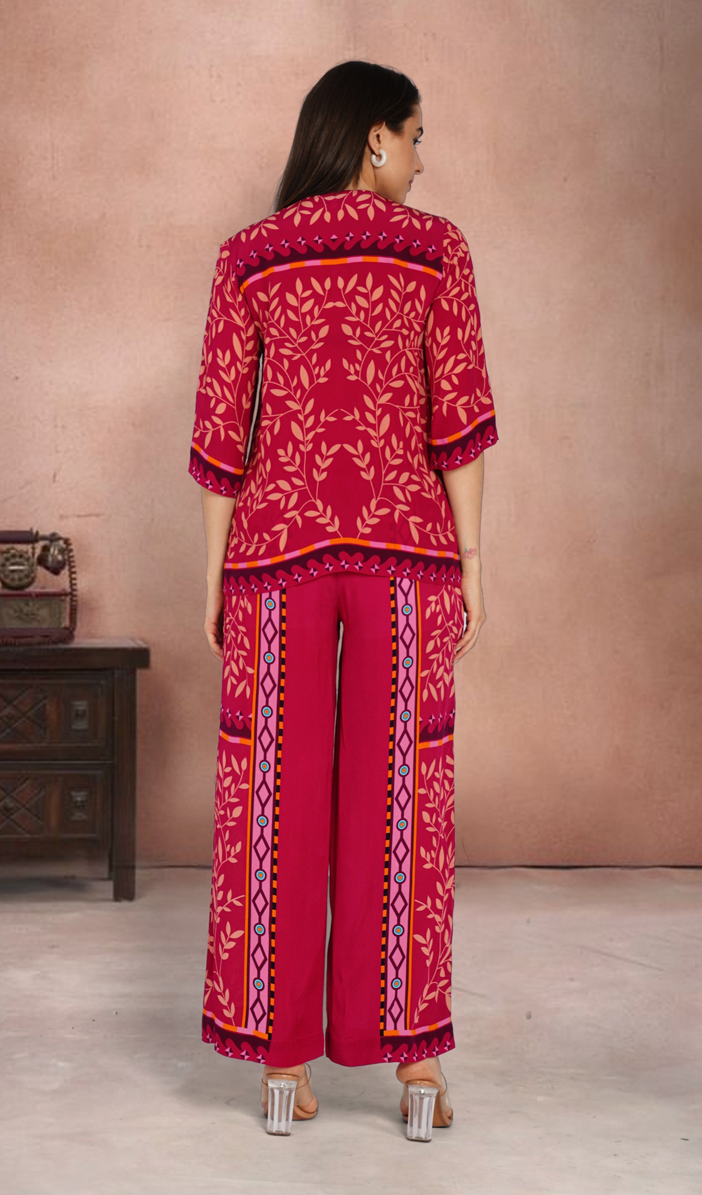 Gardenia Grace Burgundy Co-ord Set