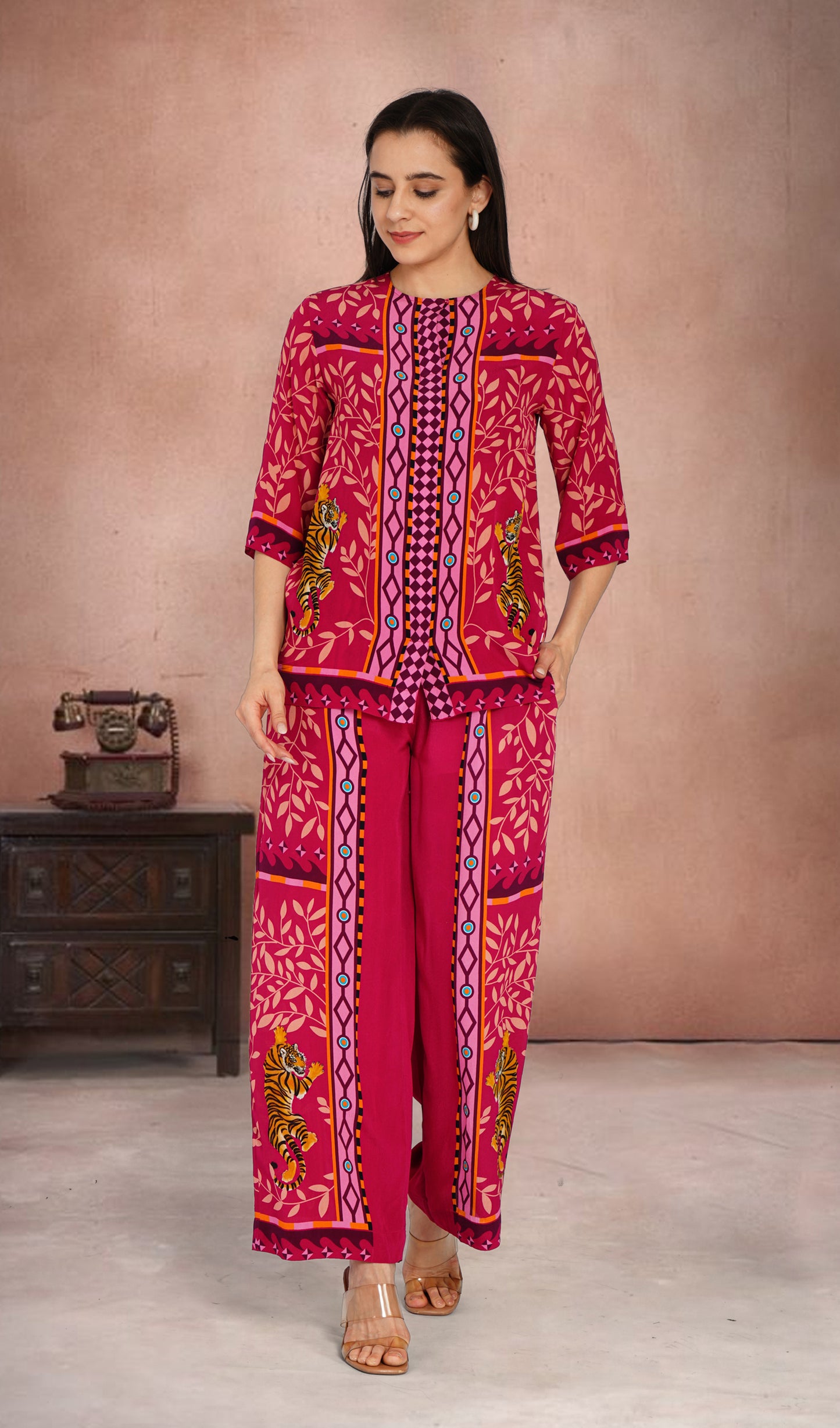 Gardenia Grace Burgundy Co-ord Set