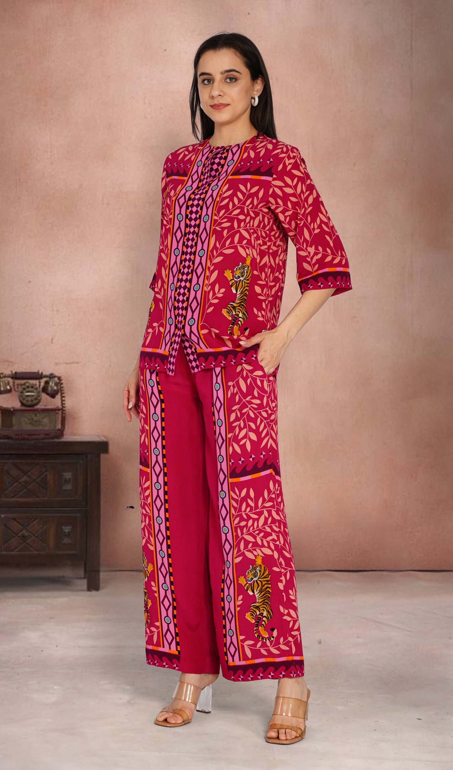 Gardenia Grace Burgundy Co-ord Set