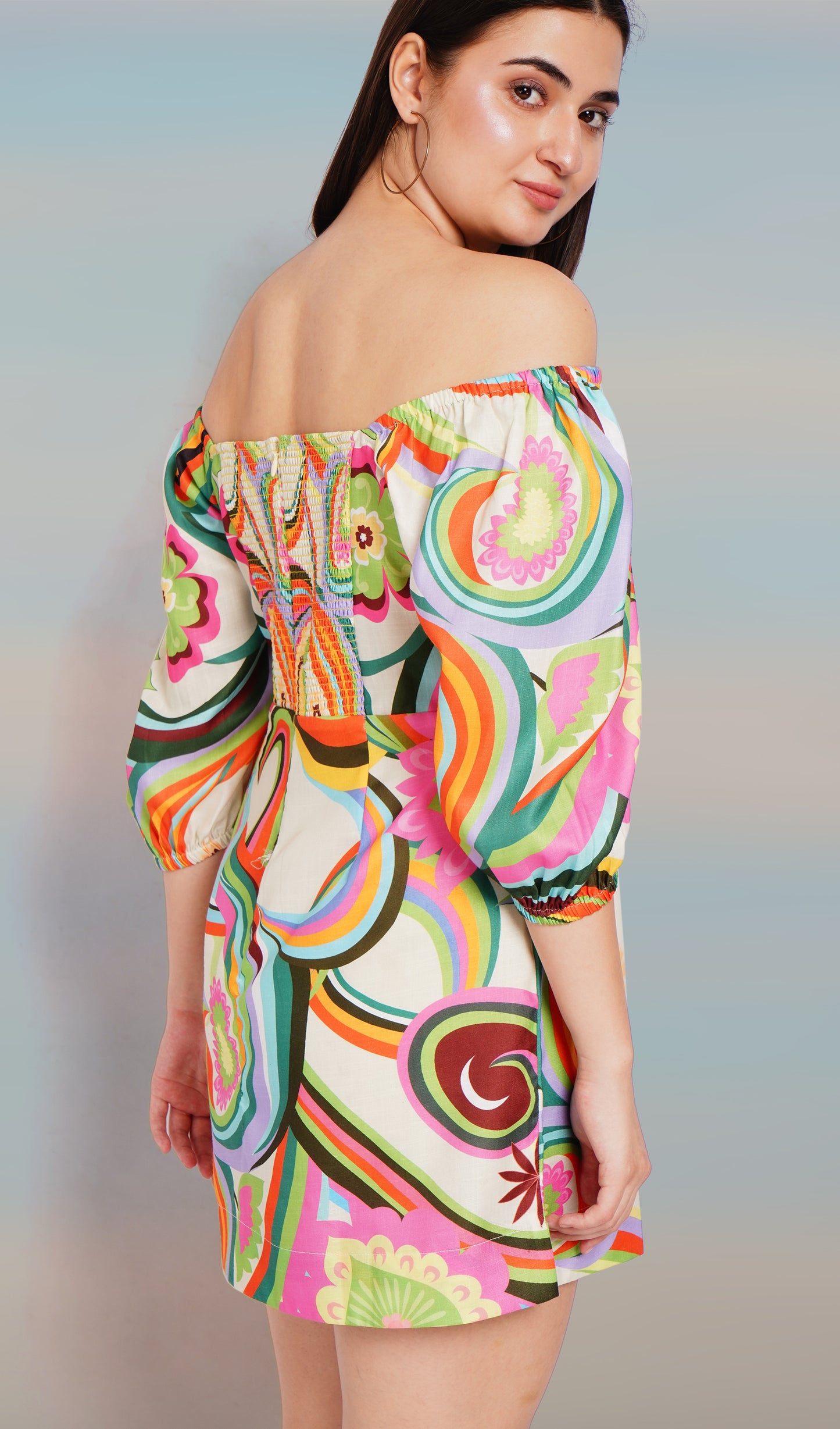 Swirl Lagoon Short Dress