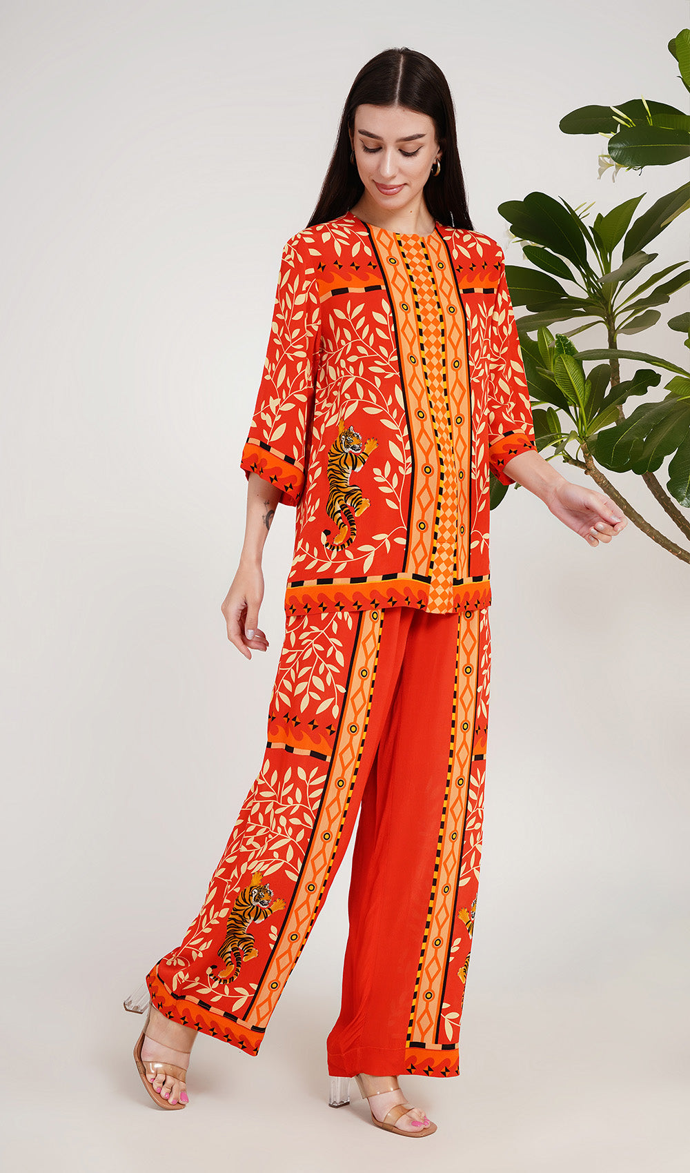 Gardenia Grace Orange Co-ord Set