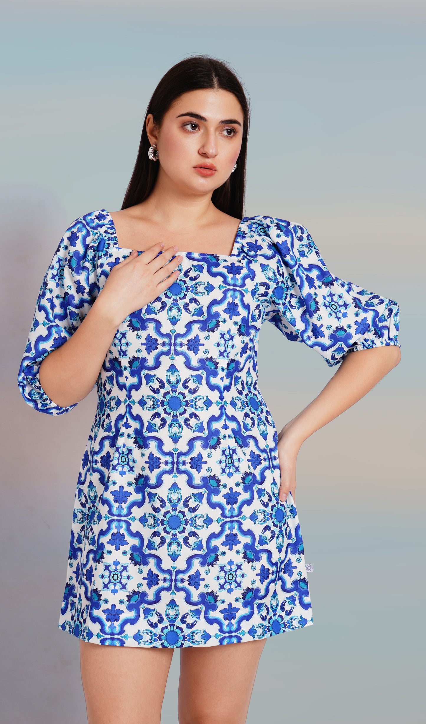 Marble Mosaic Short Dress