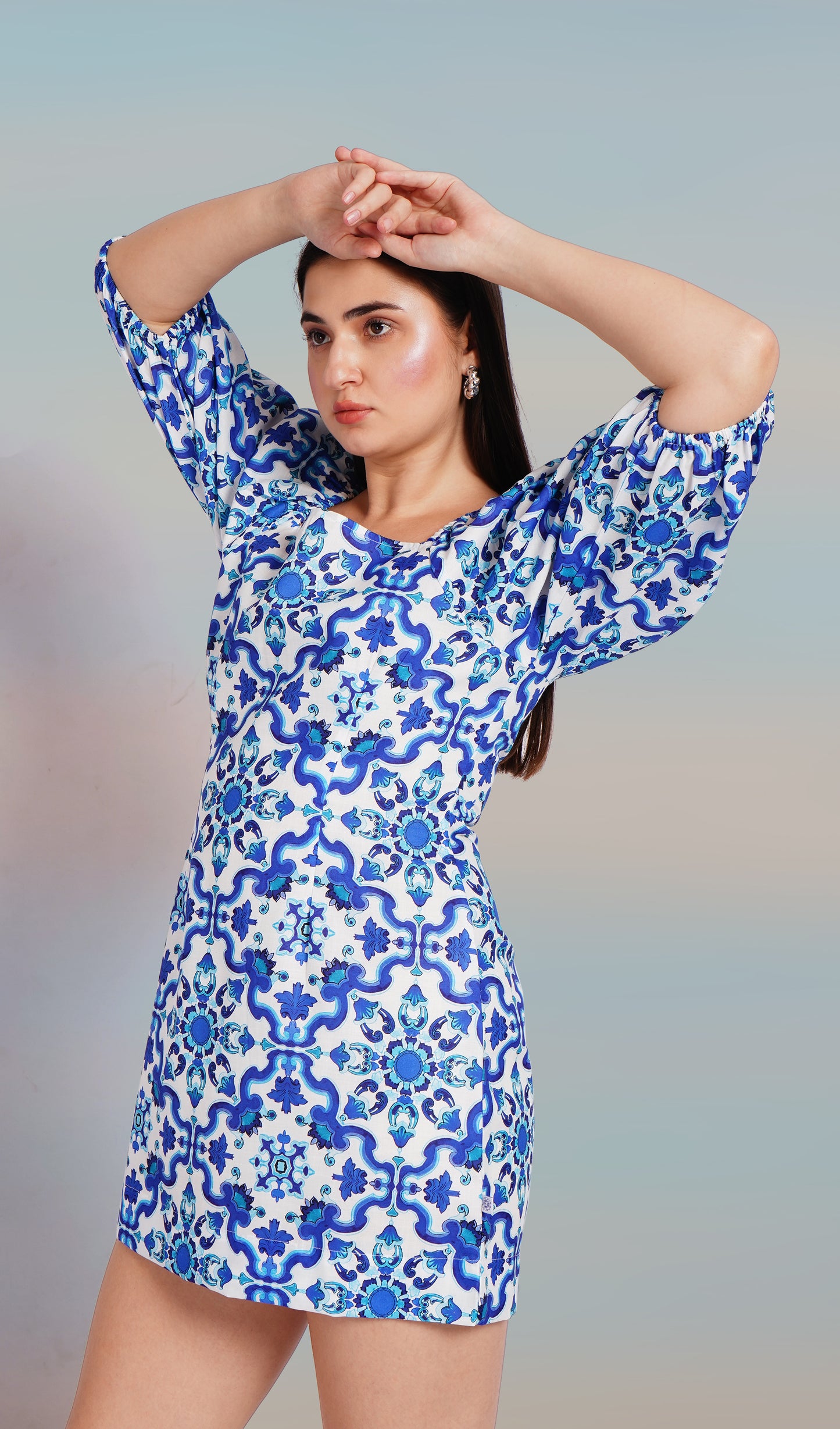 Marble Mosaic Short Dress