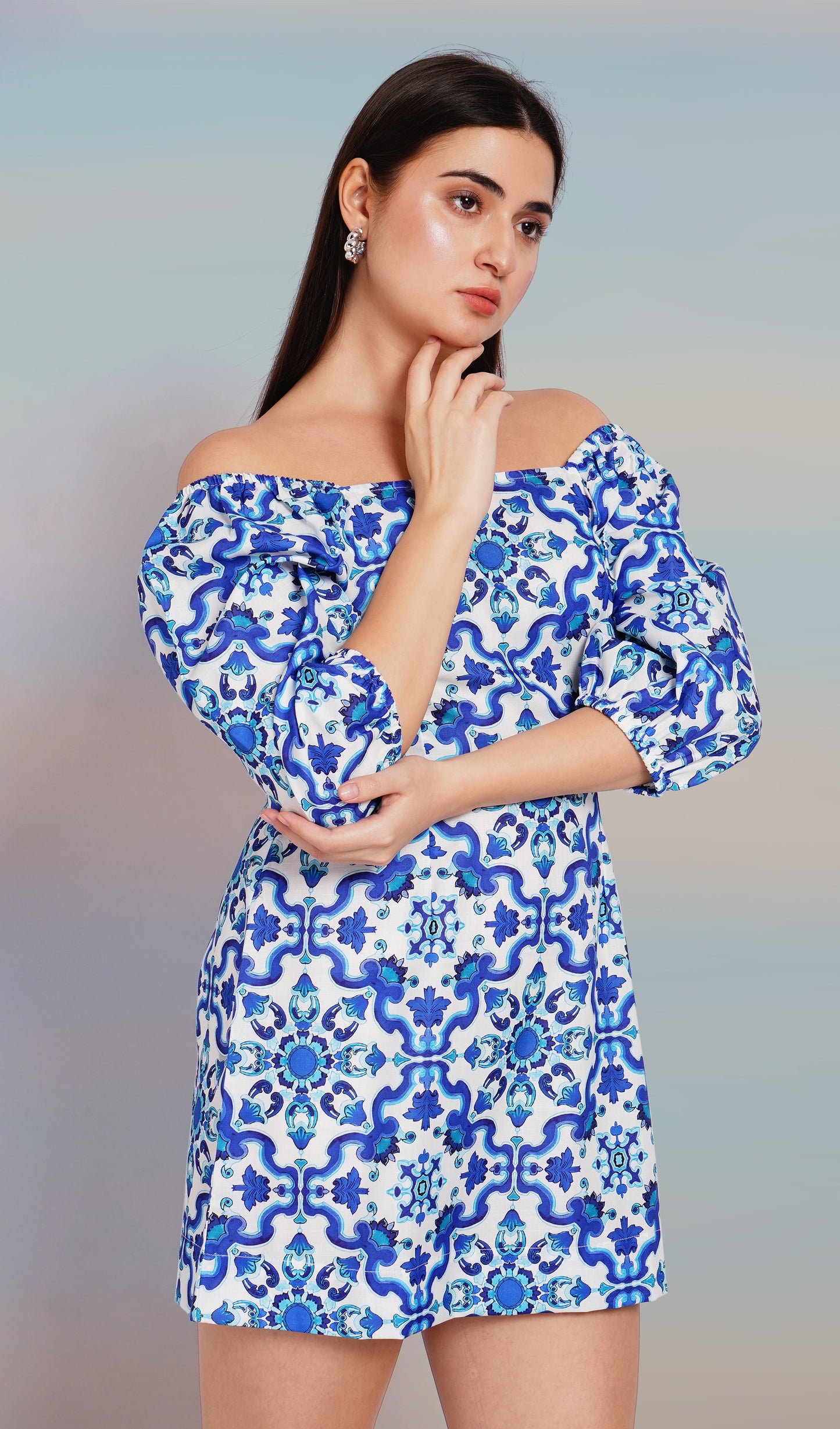 Marble Mosaic Short Dress