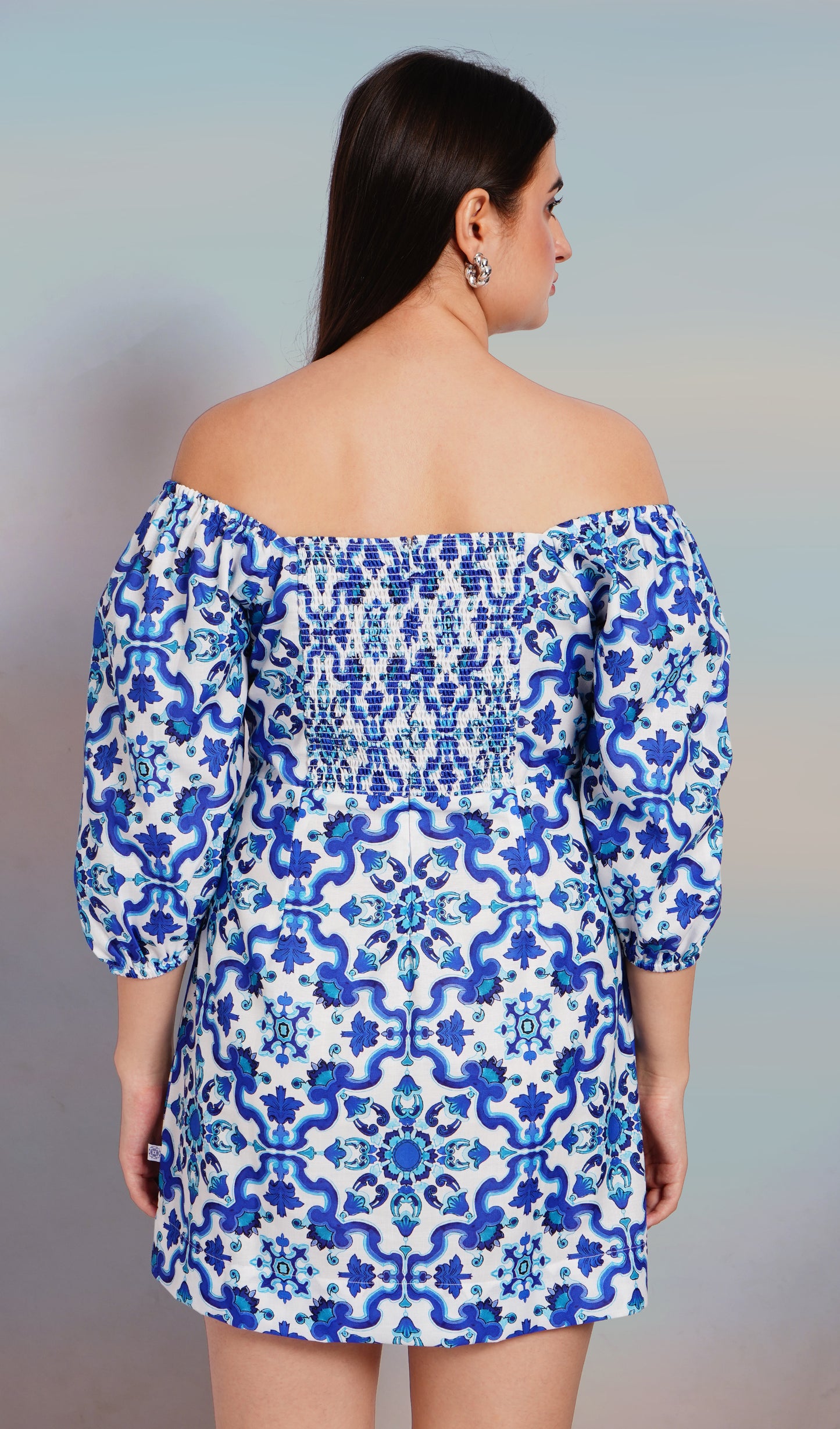 Marble Mosaic Short Dress
