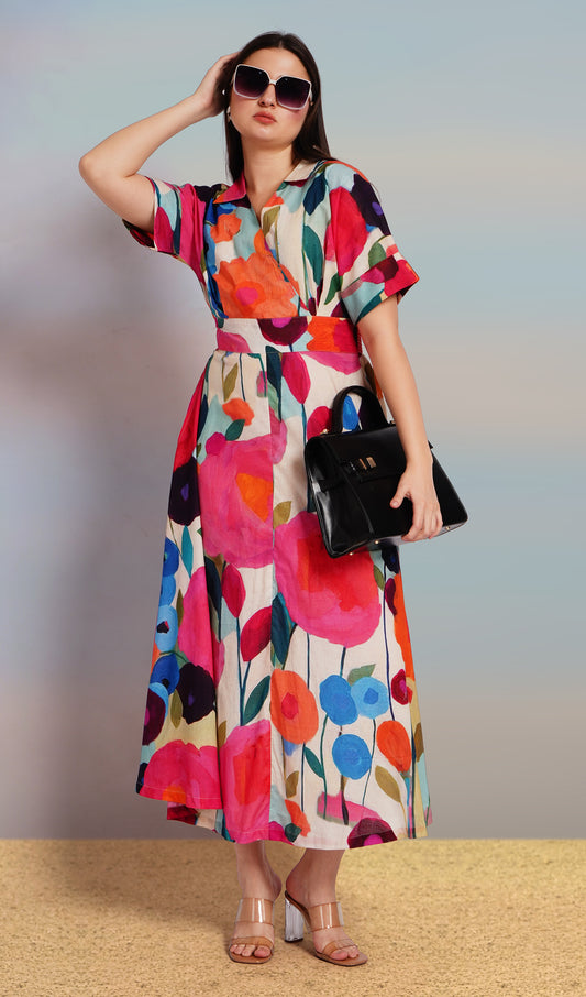 Garden Whril Midi Dress