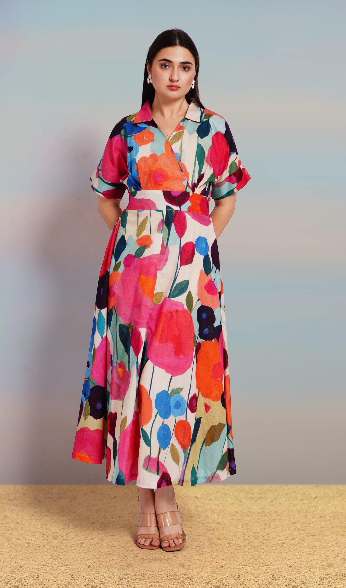 Garden Whril Midi Dress