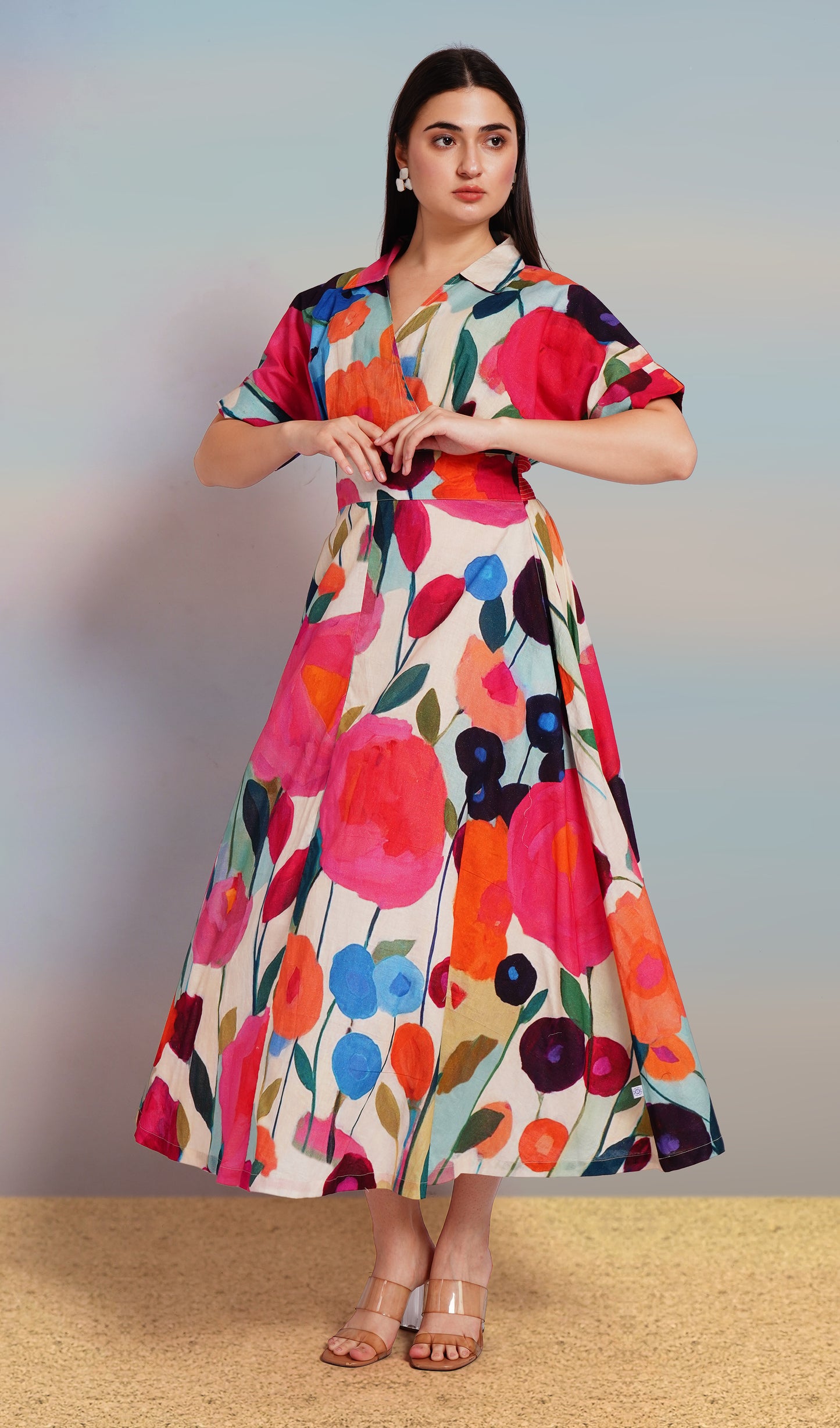 Garden Whril Midi Dress