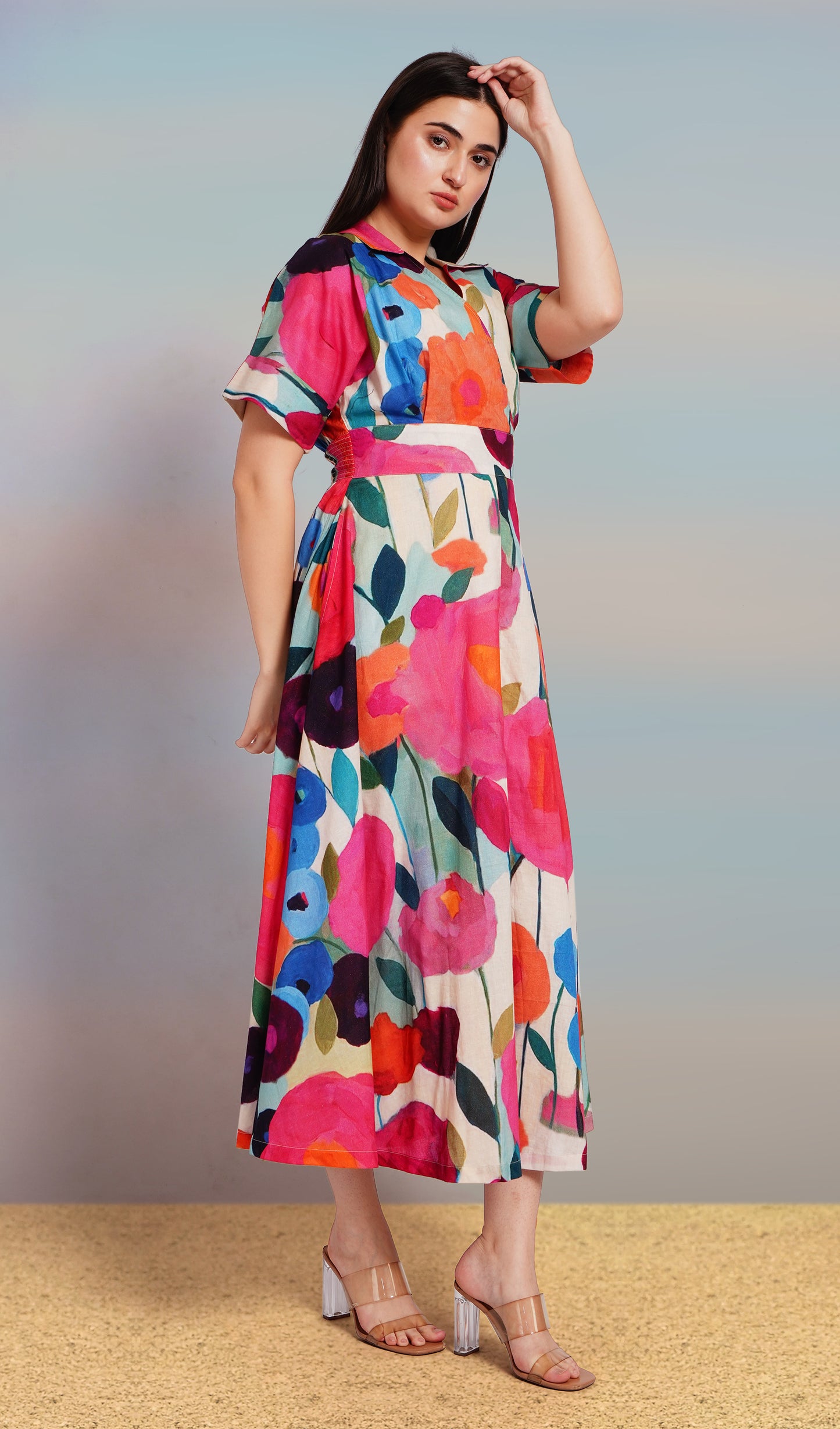 Garden Whril Midi Dress