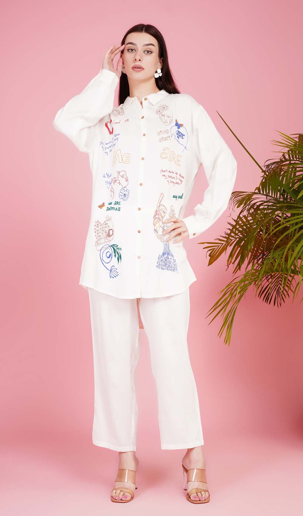 Cypress Charm Off-white Co-ord Set