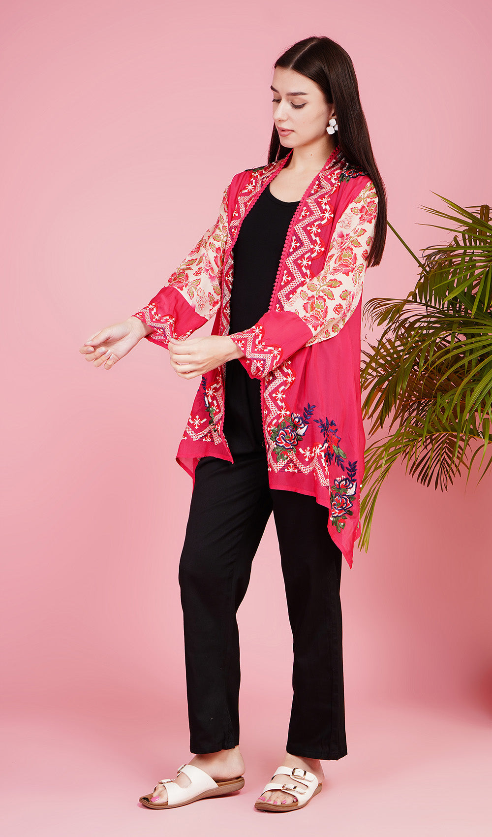 Tea Leaf Tranquility Red Shrug