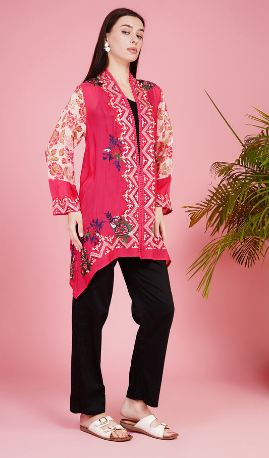 Tea Leaf Tranquility Red Shrug